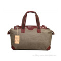Large Canvas Leather Handbag,Travel Trip Weekend Bag,High End Duffle Bag